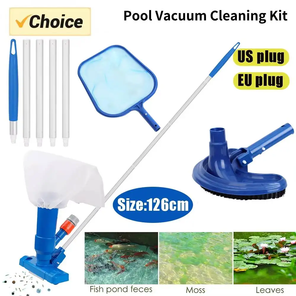 Kit d'aspirateur de piscine, filet de fond propre pour filtre de piscine, ensemble d'aspirateur de piscine, outil de nettoyage d'écumage de piscines