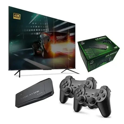 Console de jeu rétro M8 4K HD, manette sans fil double 2.4G, console de jeu vidéo pour la maison, branchement et jeu immédiat, cadeau de jeu
