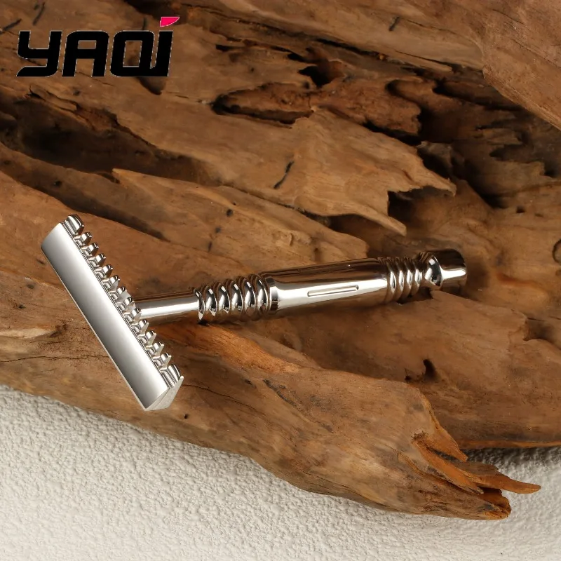 YAQI Romulus Open Comb polierter 316 Edelstahl AC-Klingen Einseitiger Rasierhobel für Herren Image