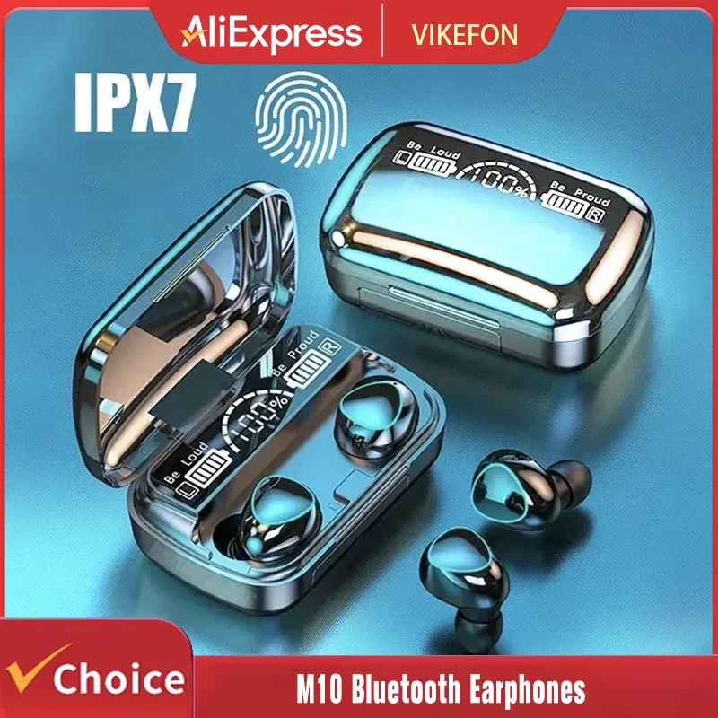 TWS M10 Kabelloses Bluetooth-Headset mit Ladebox für Telefon, Mikrofon mit Geräuschunterdrückung, Ohrhörer, LED-Anzeige, Sport-Kopfhörer