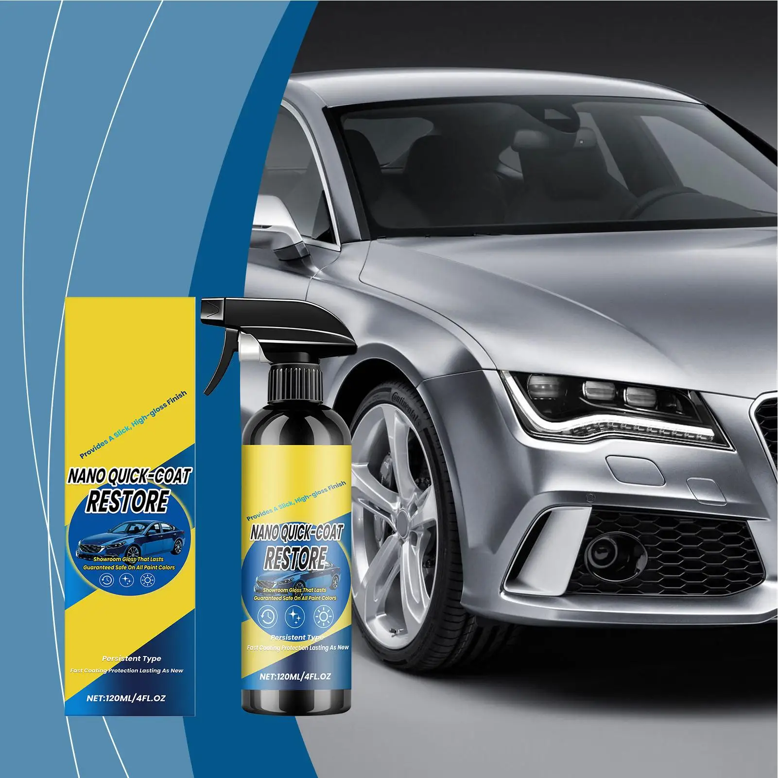 2026 Auto-Beschichtungsspray 120ml Schnell Wirkendes Langlebiges Hochglanz-Mittel Auto-Keramikbeschichtungsspray für Außenbereich Scheinwerfer Zierleisten Marine Image