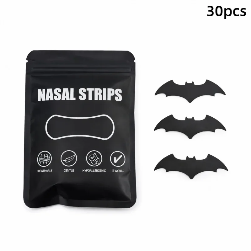 30 Stück atmungsaktive, selbstklebende Nasenstreifen, bequem und langlebig, geeignet für Tag und Nacht, Anti-Schnarch-Nasenstreifen. Image