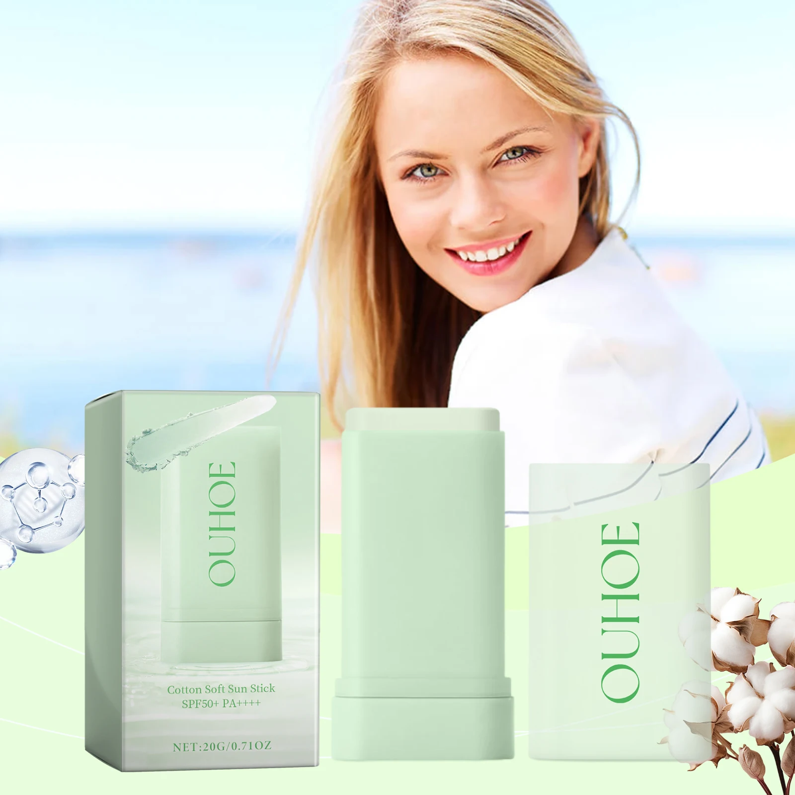 Weicher Schutzstift für den Sommer: UV-Schutz, Feuchtigkeitsspendend, Erfrischend, Nicht-Fettig, Angenehm Seidig mit Schützendem Gefühl Image