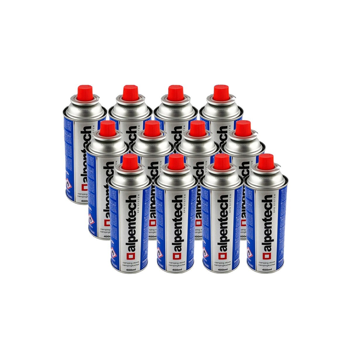 Packung mit 12 Gaskartuschen 250g Butan Camping Butane ALPENTECH Image