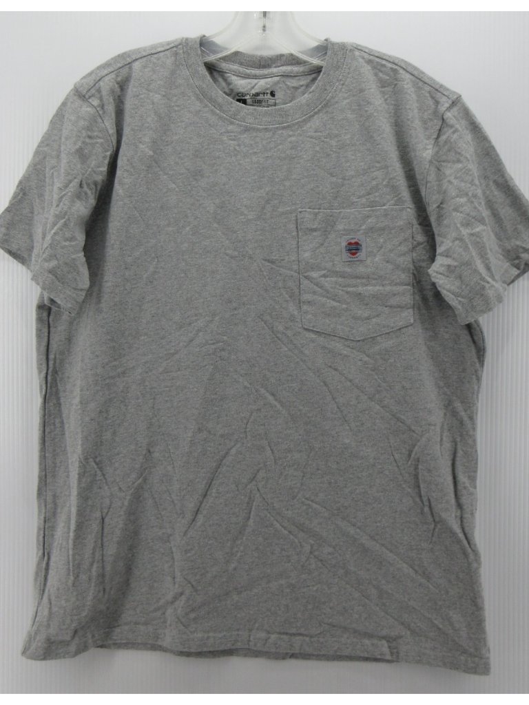 Carhartt Shirts & Tops | Carhartt Shirt Boys Large Pullover Graphic Loose Fit Pocket Work Wear | Color: Gray | Size: Lb