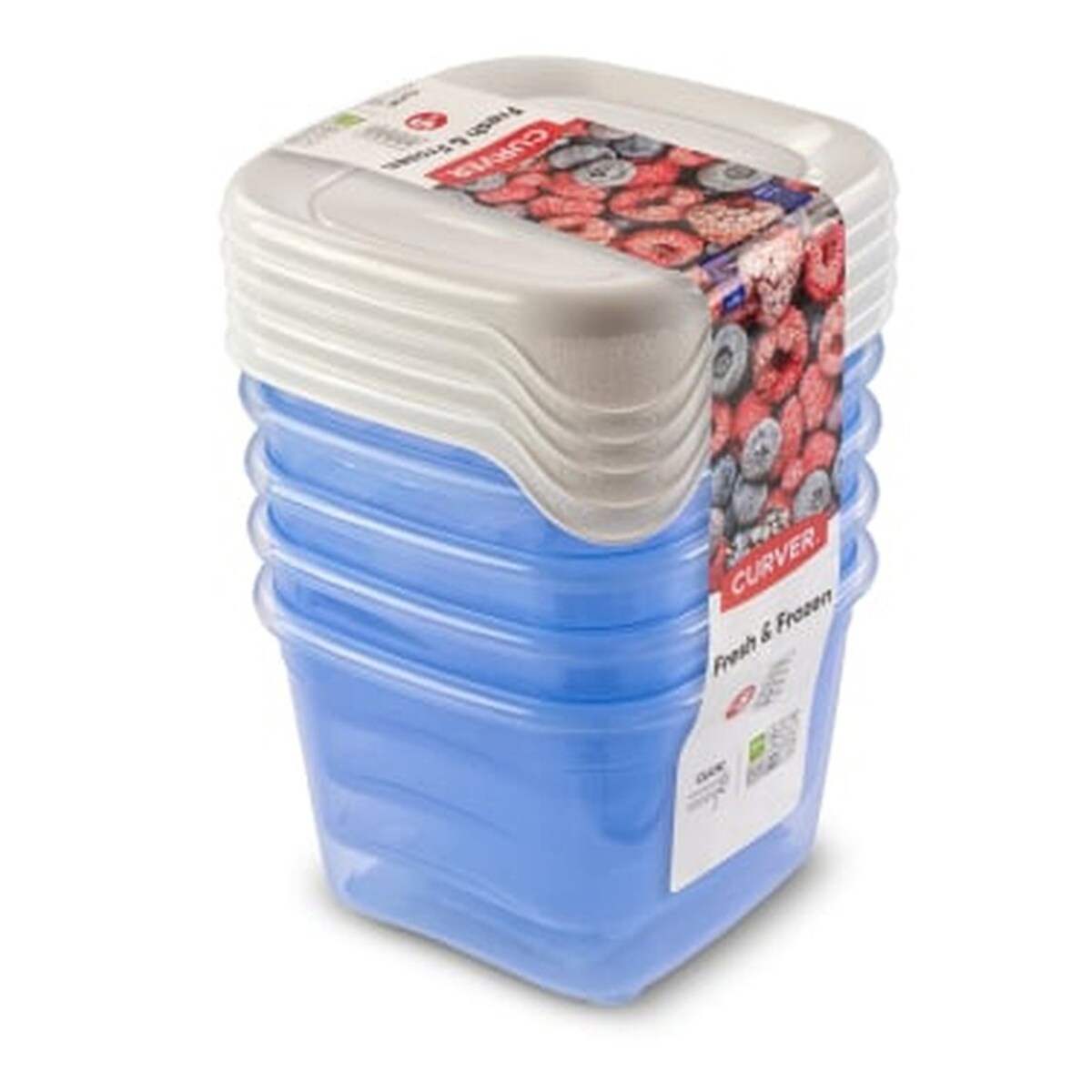 Curver Fresh & Freeze 5er Set Gefrierdosen 0,45L Tiefkühldosen Mikrowelle Image