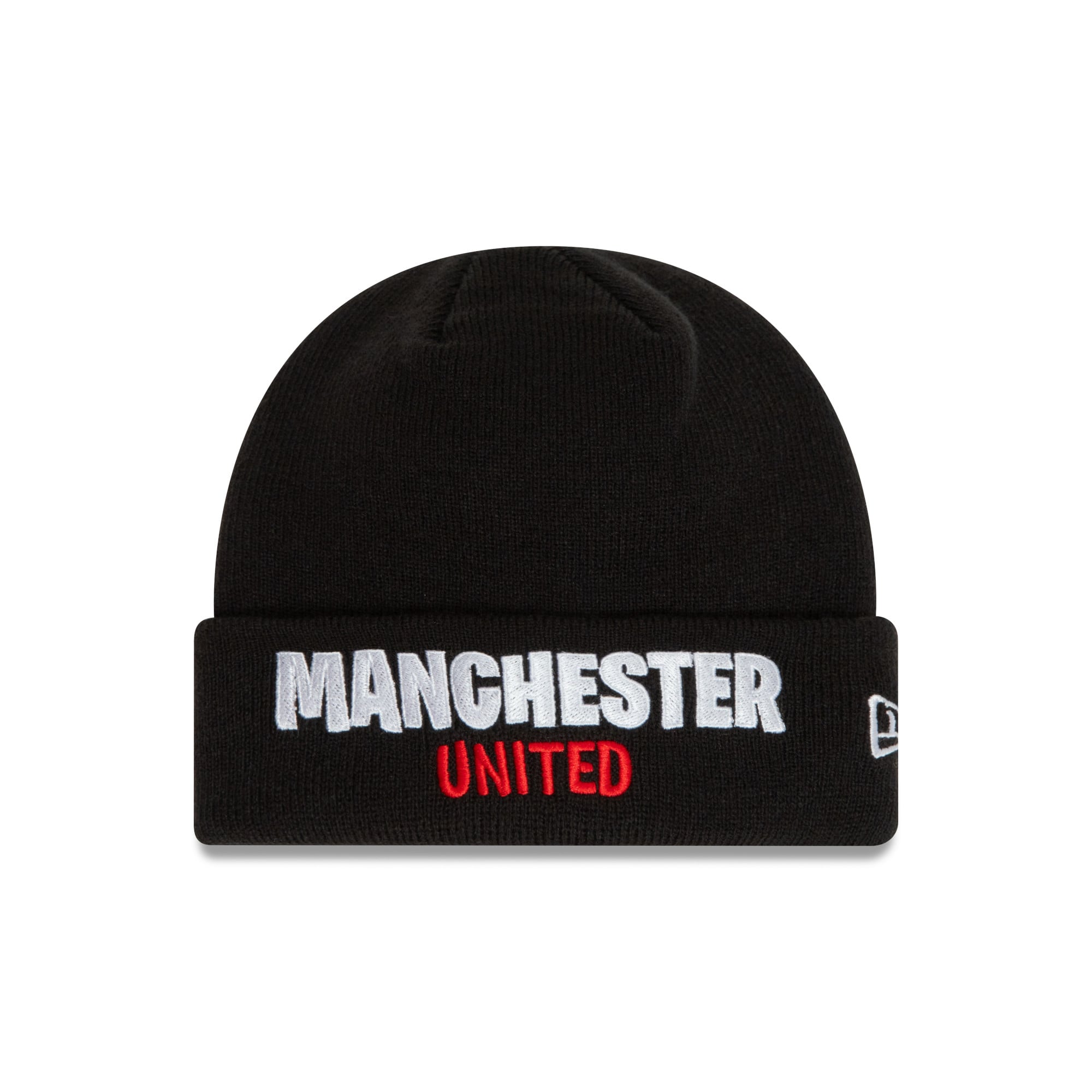 Manchester United New Era Wordmark Cuff Beanie Mütze – Schwarz – Kinder
