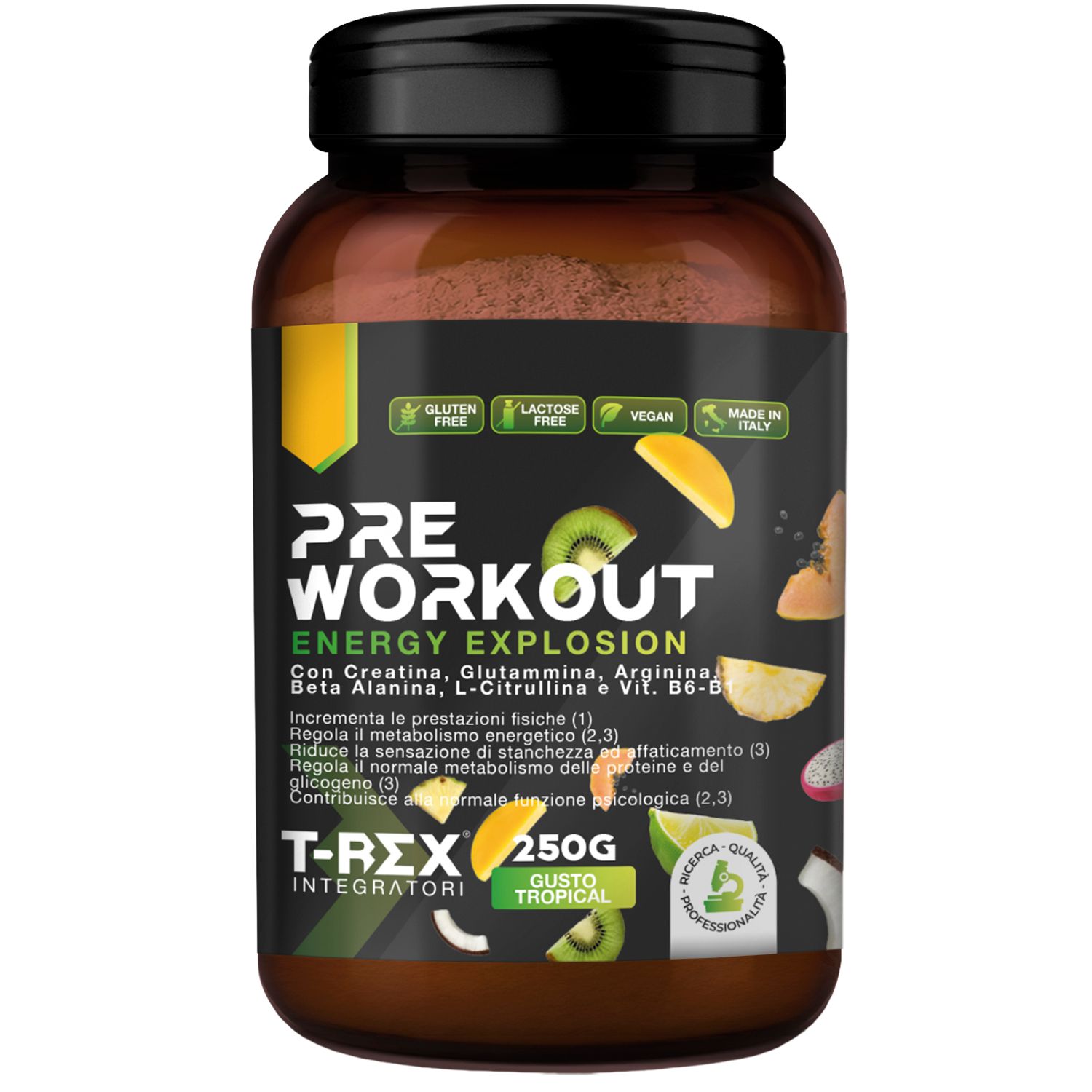 T-Rex Integratori Pre Workout tropical 250 g Polvere