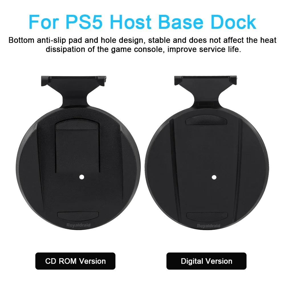 Support vertical 2 en 1 pour console de jeu, base de fixation avec vis de fixation pour accessoires de console de jeu PS5