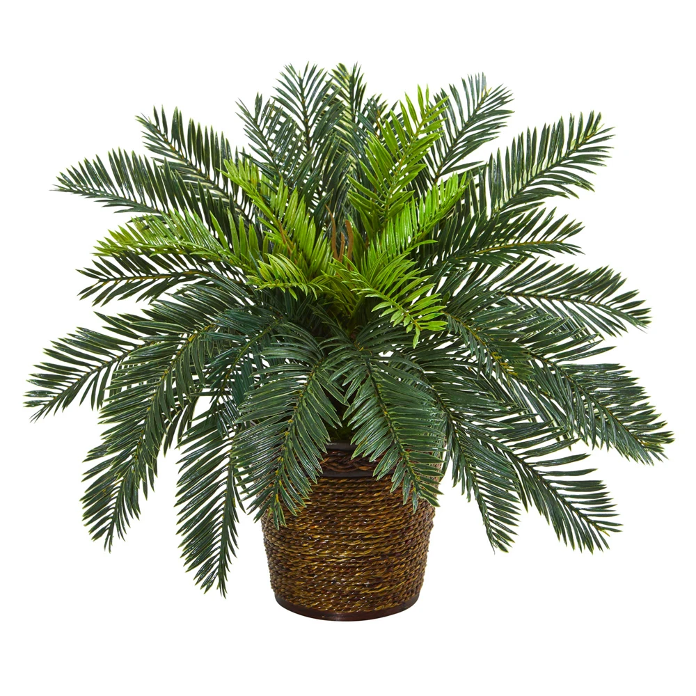 45cm grande ramo di palma artificiale tropicale piante finte Cycad foglie di albero di cocco in plastica per la decorazione di nozze della festa in giardino di casa