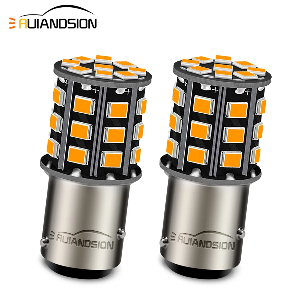 2Pcs 0.35A Auto LED 1157 BAY15D P21/5W BAZ15D 4W White Red/Yellow 12V 24V P21/4W Car light 2835 33SMD Non-polarity Dual function