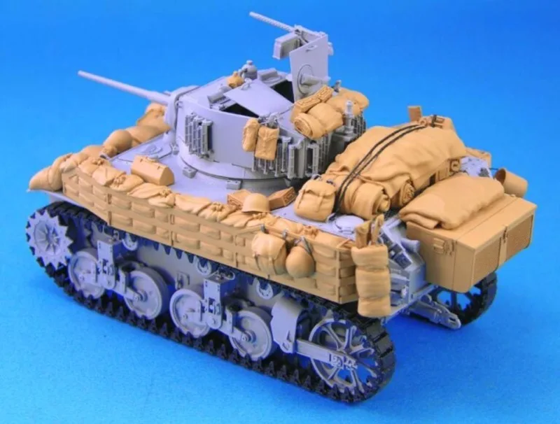 Kit di montaggio modello in resina pressofusa in scala 1/35, set di vani portaoggetti per carro armato M5A1 (senza carro armato), non assemblato, non verniciato