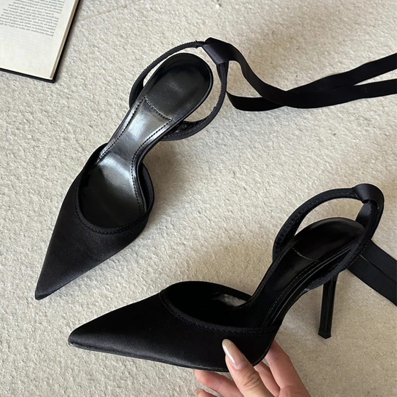 Aneikeh 2026 Frühling Spitz Stiletto Heels Mesh Sexy Design Ankle Strap Pumpen Frau Sandalen Damen Schuhe Zapatillas De Mujer