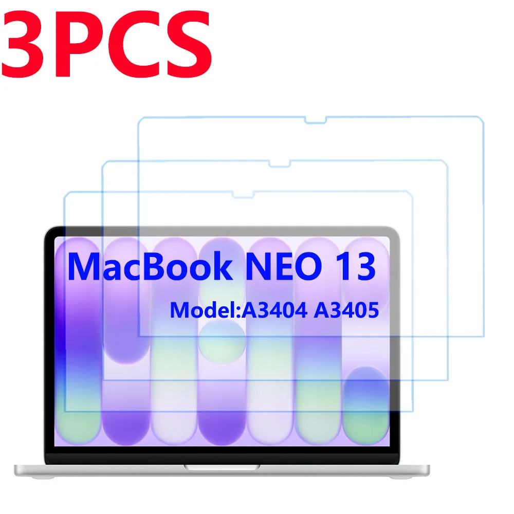 HD-Displayschutz aus gehärtetem Glas für MacBook Neo (A18 Pro) 13 Zoll 2026, kratzfeste Schutzfolie, Modell A3404 A3405