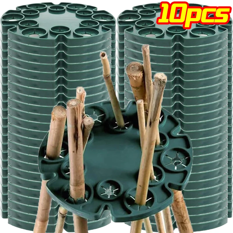 1/10pc Garten Pflanze Halterung Blume Spalte Klettern Rahmen Kunststoff Pflanze Süße Erbse Bean Reben Stake Stecker Cane pole Rack Halter Image