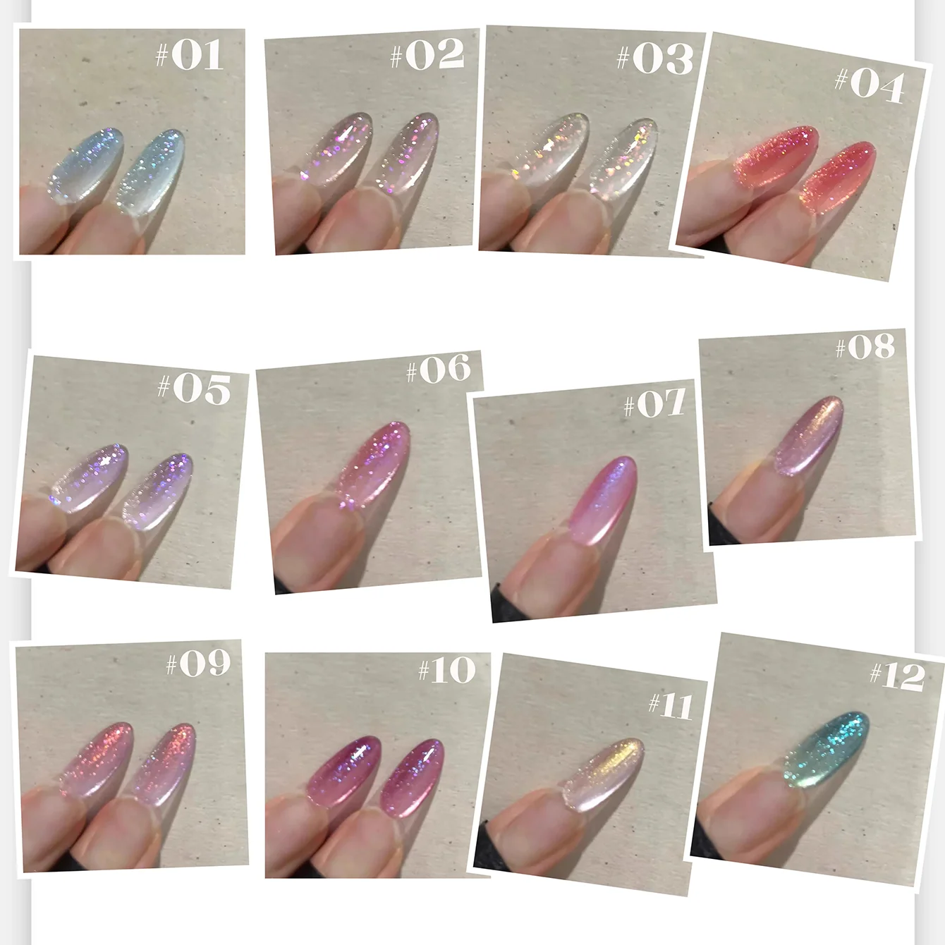 1 Stück TC Beliebter Flash Sunset Glow Cat Eye Gel Nagellack 2026 Neu Regenbogen Glasperlen Kleine Glühbirne Kristall Cat Eye Nagelkunst Image