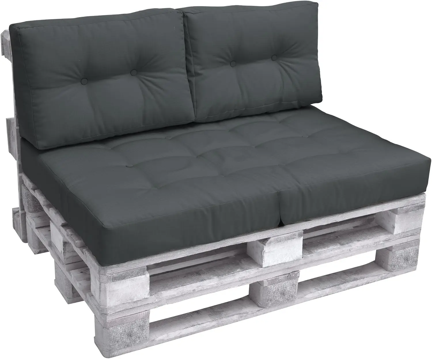 Set Palettenkissen Outdoor 1x Sitzkissen 120x80cm & 2x Rückenkissen 60x40cm – Sitzkissen Palettenmöbel Couch Sofa Eur
