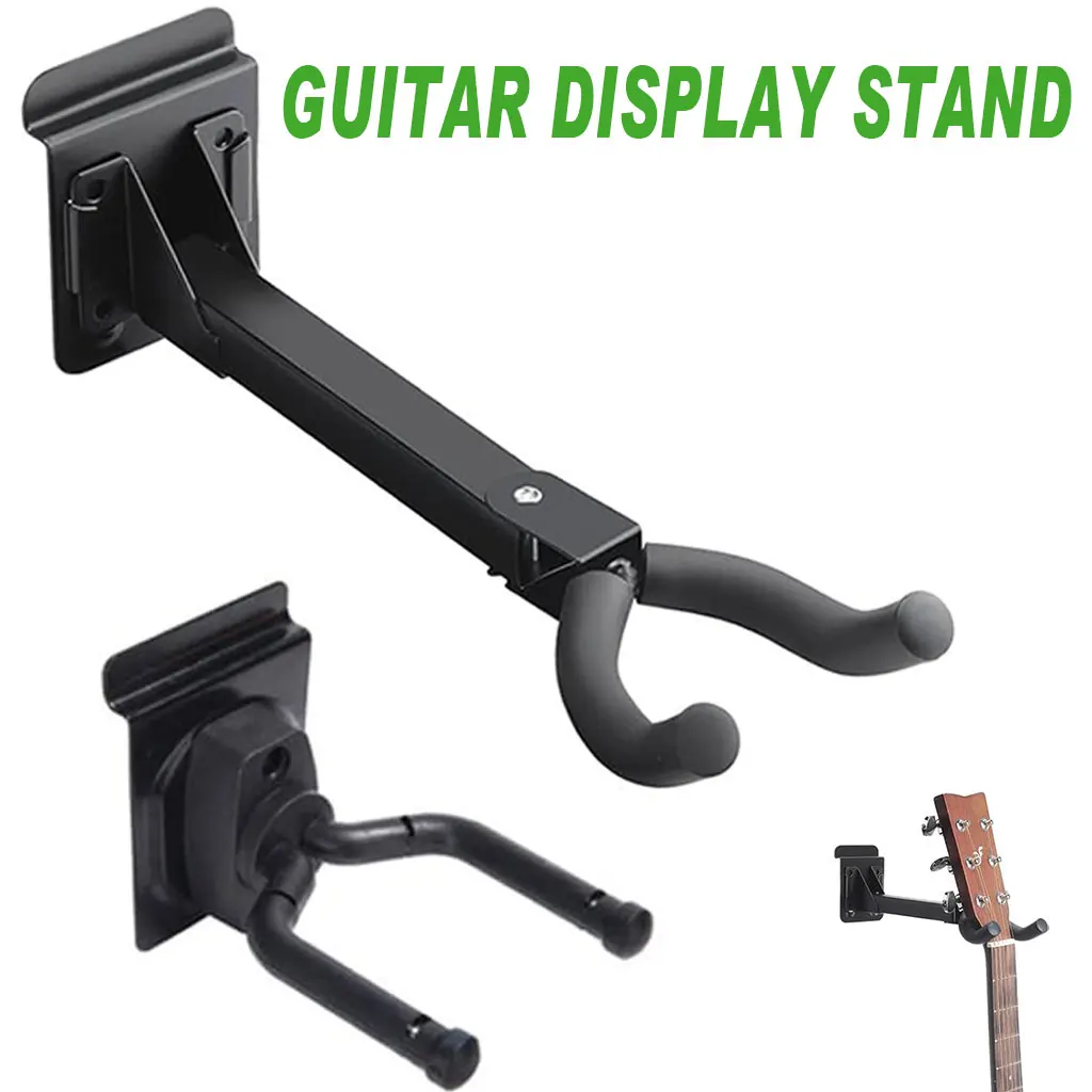 Wandhalterung für Gitarren mit Lamellenadapter - Schwarzer Haken für Akustik-, E-Gitarren & Bass Image