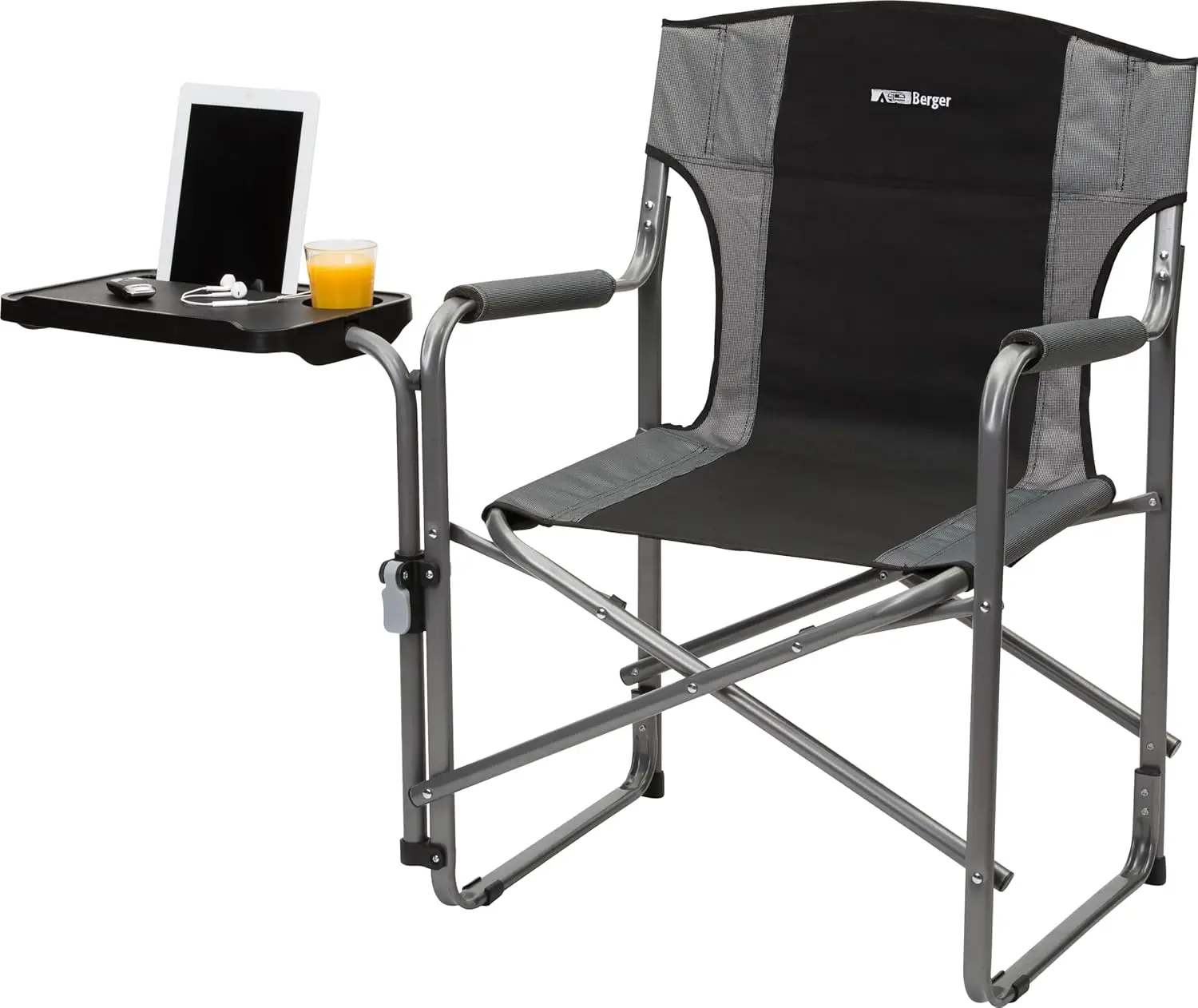 Minimize 2.0 Regiestuhl mit Tisch | Bequemer Gartenstuhl Campingstuhl klappbar mit Seitentasche | Stabiler Klappstuhl Angelstuhl