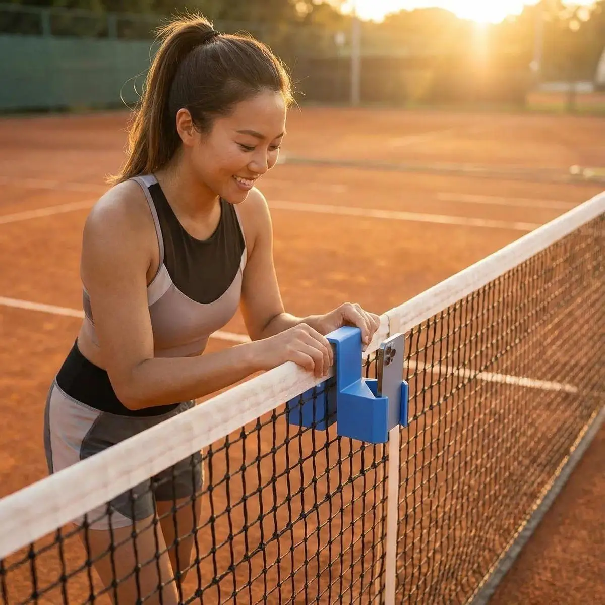 3D-Druck Handyhalterung zum Aufhängen, Tennisnetz-Design, Horizontal und Vertikal einsetzbar Image