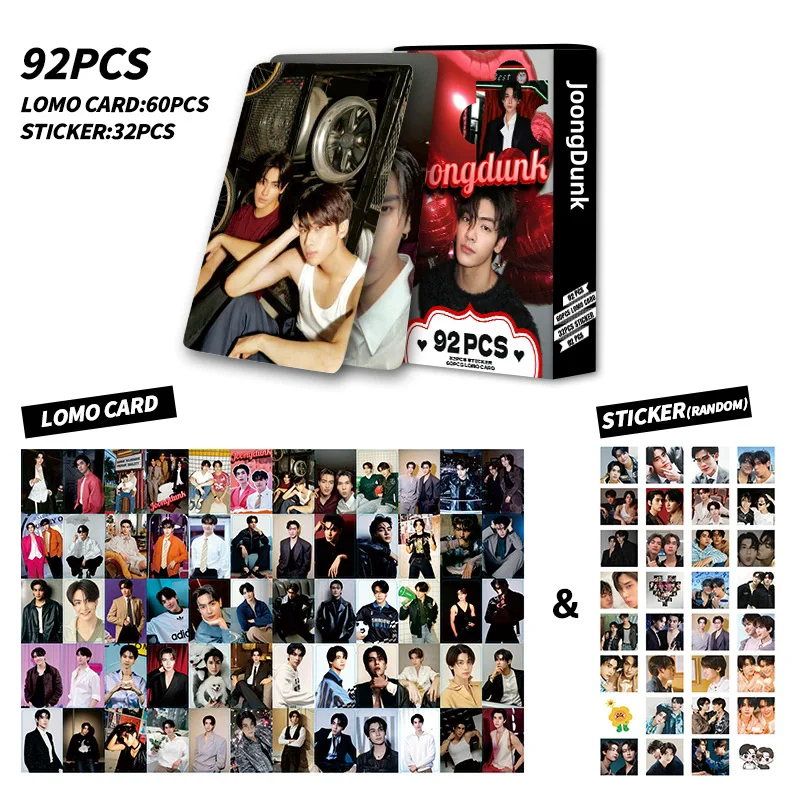 92-teiliges JoongDunk Laser Lomo Karten-Set mit Thai BL Stars Fotokarten und Mini-Aufklebern, HD-Sammelkarten als Geschenk für Fans Image