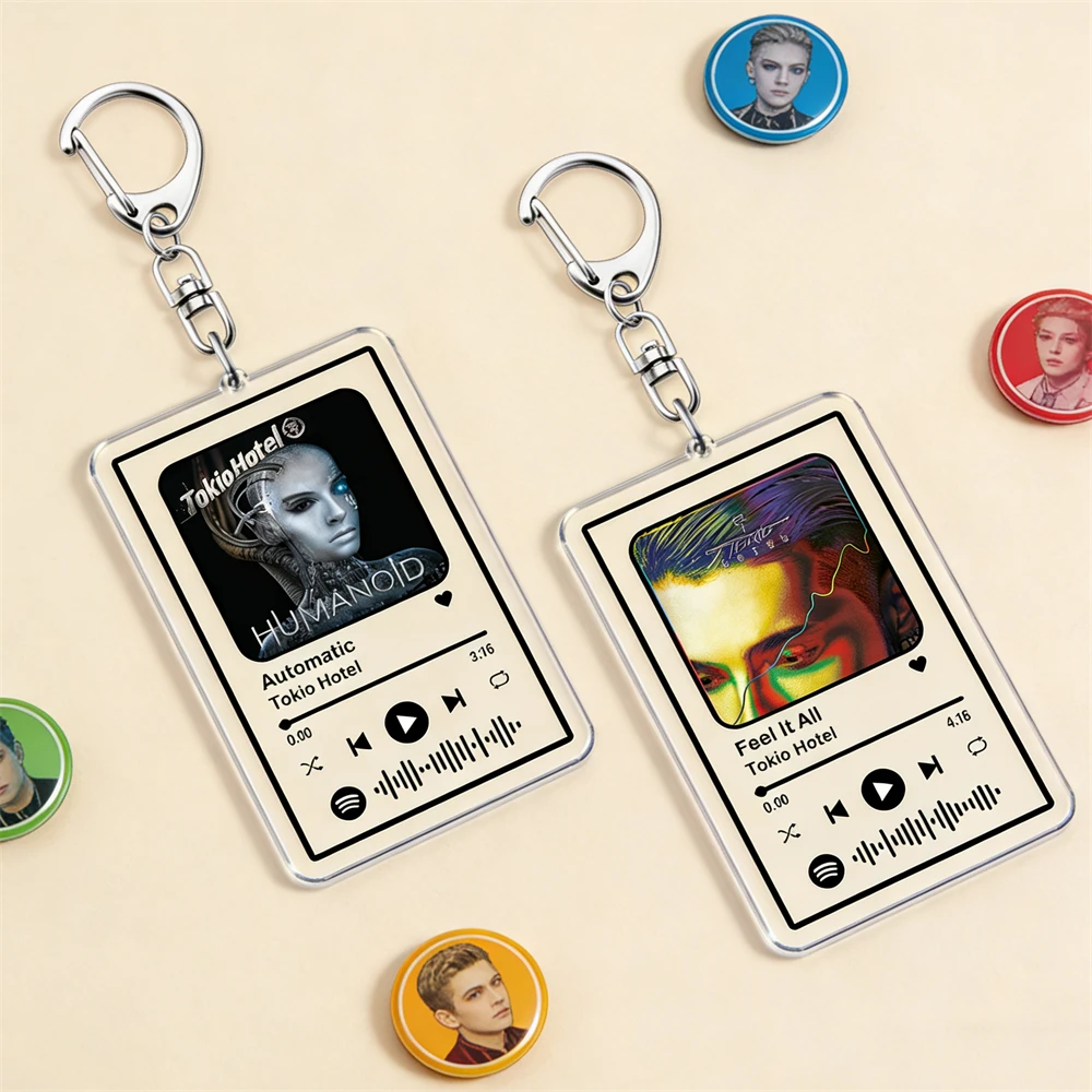 Tokio Hotel Musik Schlüsselanhänger für Frauen Accessoires Tasche Automatik Schrei Tom Bill Kaulitz Album Lieder Keying Schmuck Fans Geschenke Image