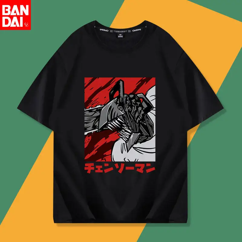 Chainsaw Man Denji Hybrid Form Rot Manga Schwarz T-Shirt 2026 Sommer Oversized Streetwear Anime Grafik-T-Shirt für Herren und Damen