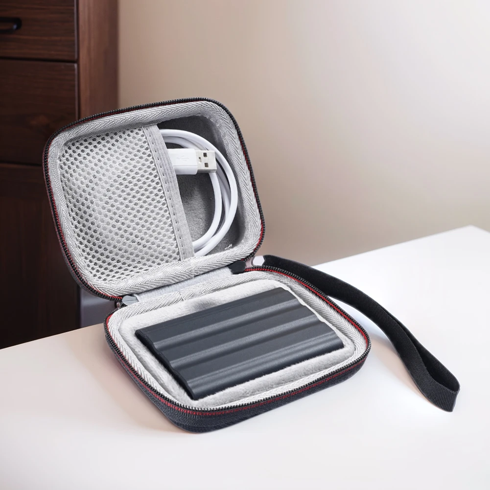 EVA-Hartschalen-Tragetasche mit Netztasche und Handschlaufe, Festplattenhülle, Hartschalenhülle für Samsung T7 Shield/T9 4 TB/2 TB/1 TB tragbare SSD