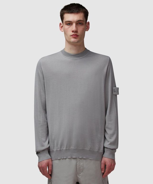 Ghost Wool Crewneck Sweatshirt - Gray - Stone Island Sweats