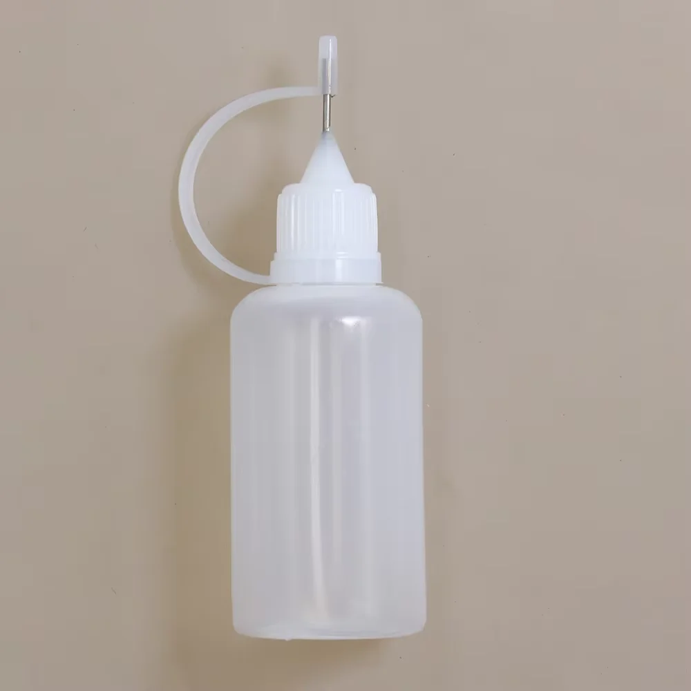 Flacone Applicatore in Plastica PE Spremibile da 5ml, 10ml, 15ml, 30ml, 50ml, 100ml, 120ml con Contagocce Ricaricabile e Tappi a Punta Ago per Colla
