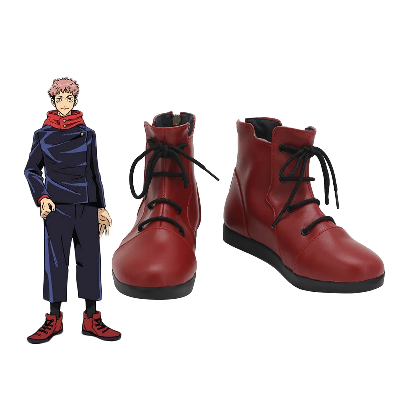 Jujutsu Kaisen Yuji Itadori Cosplay Schuhe Rote Stiefel Nach Maß Irgendeine Größe