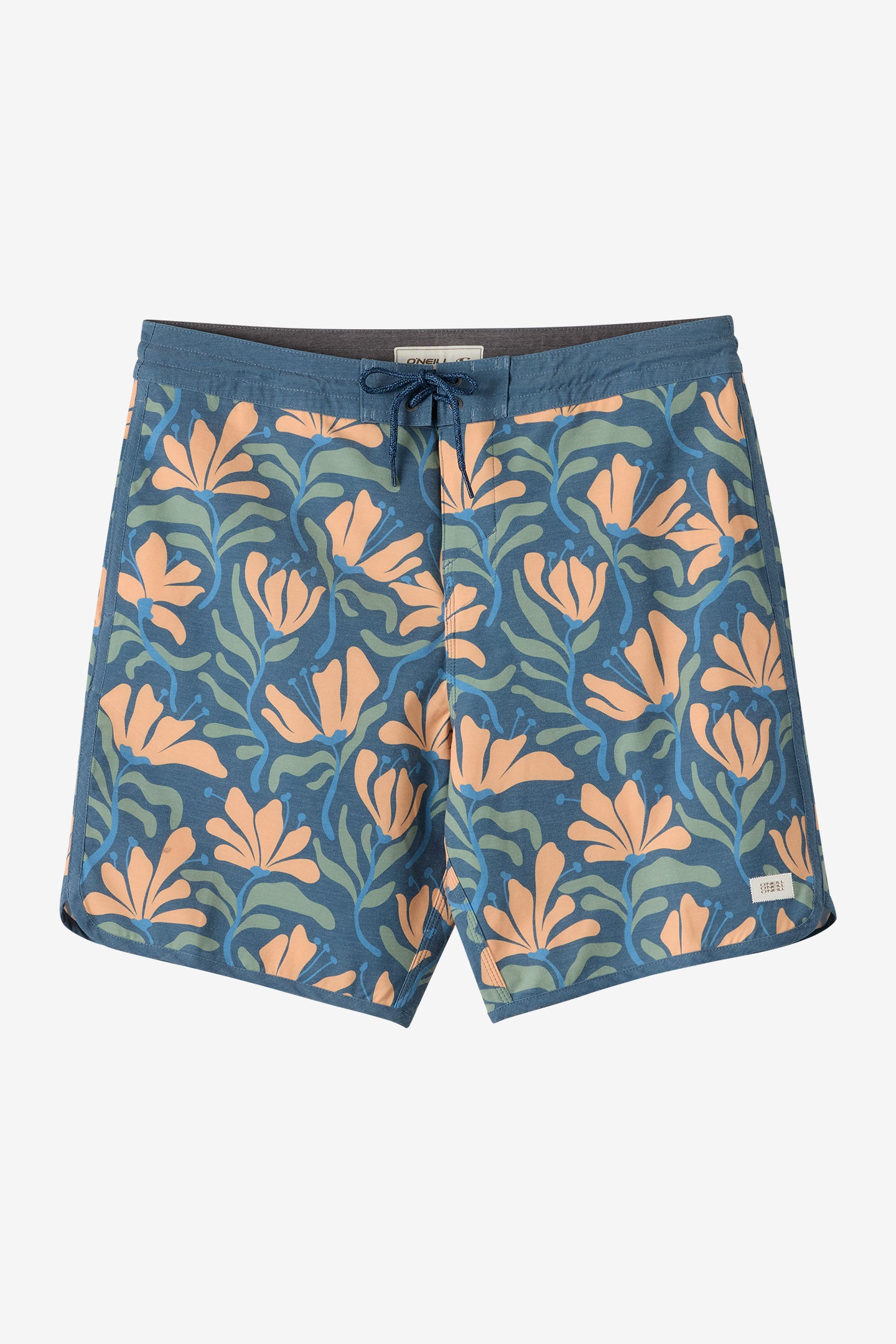 O'Neill Men's Cruzer Scallop 18"" Board Shorts in Dark Slate, Size 30, Elastane/Polyester