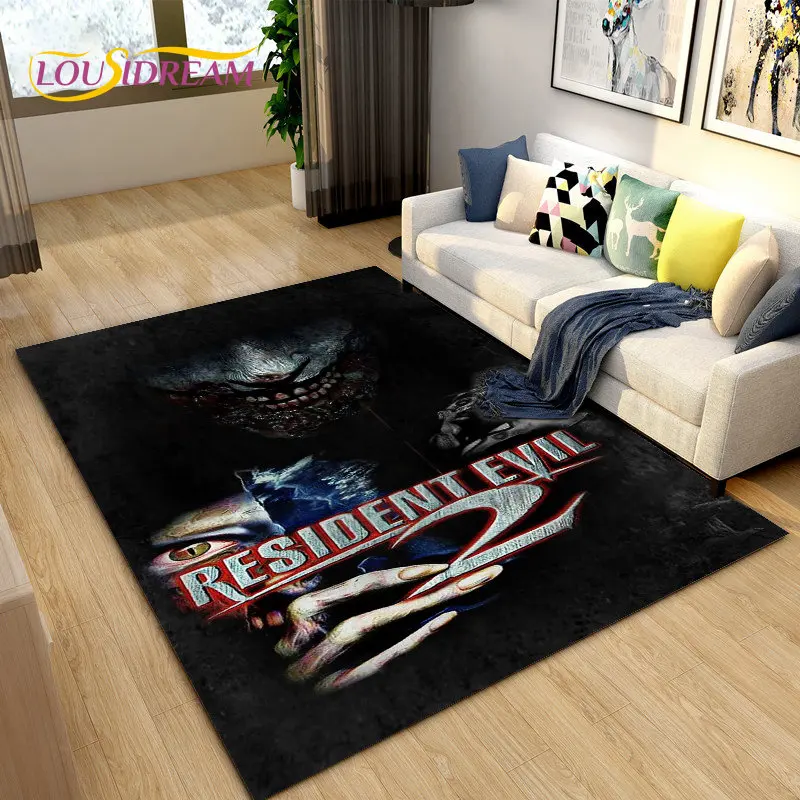 Resident Evil Game Gamer Teppich, groß, Teppich für Wohnzimmer, Schlafzimmer, Sofa, Fußmatte, Dekoration, Küche, rutschfeste Bodenmatte, 3D Image