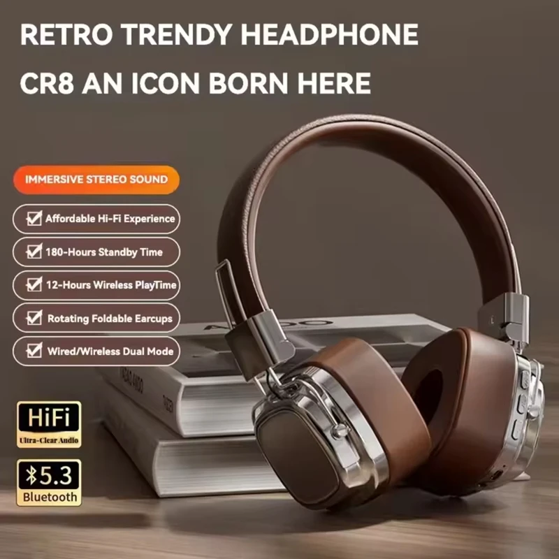 2025 Neue 5,3 faltbare drahtlose Bluetooth-Headsets Headset Gamer Choice Retro Over-Ear-Kopfhörer DJ Stereo-Sounds Bluetooth Image