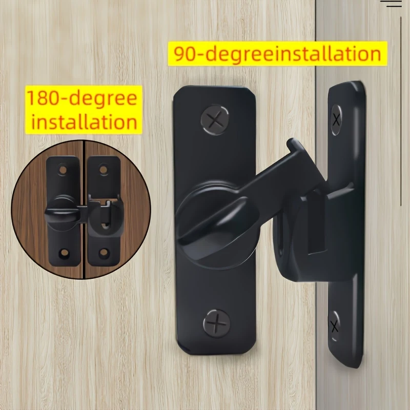 Zinklegierung 90/180 Grad Klapp-Türschloss für Zuhause, Sicherheits-Schiebetürriegel, Diebstahlschutz, kleine Torriegel, Hardware aus Zinklegierung für Türen Image
