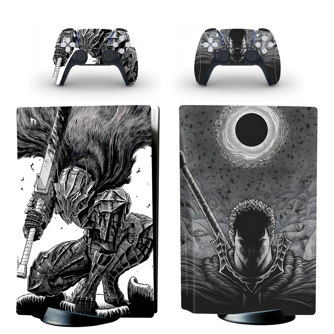Neue Anime PS5 Disc Skin Aufkleber-Abdeckung für Konsole und 2 Controller PS5 Disk Skin Vinyl Image