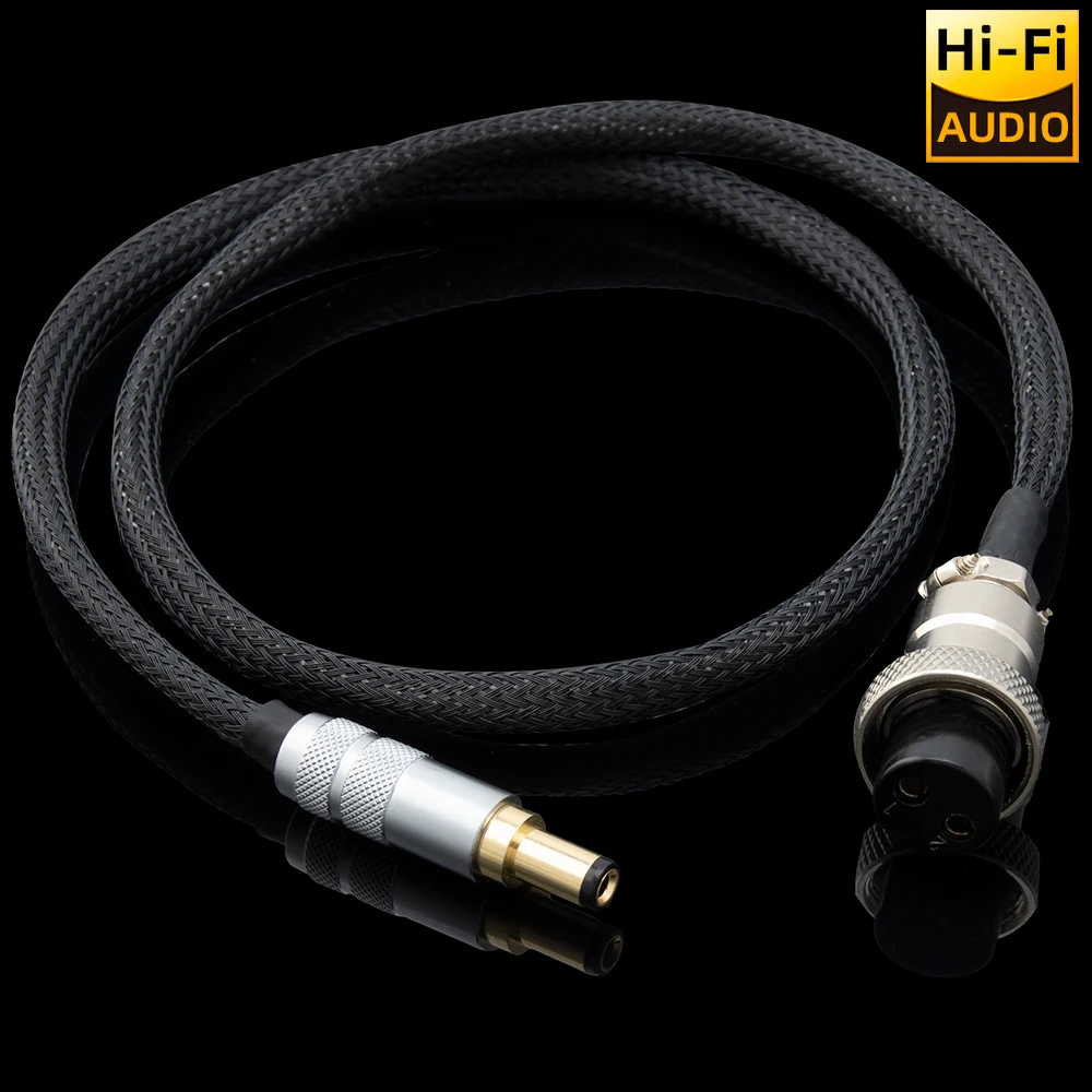 ▲ OCC versilbertes HiFi-DC-Kabel GX16 2-polig auf DC2,1 mm DC2,5 mm Phono-Verstärkerkabel AC/DC 5,5 x 2,1 mm lineares Stromversorgungskabel Image