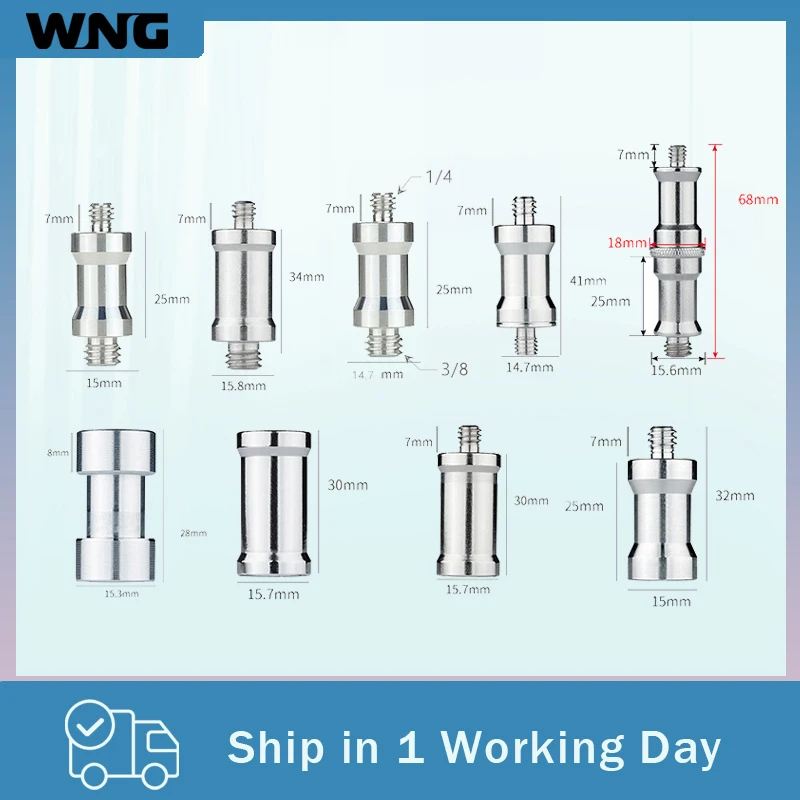 1/4 Zoll auf 3/8 Zoll Buchsenadapter, Gewindeadapter, Metallschraube für Blitzlicht, Stativ, Fotostudio-Zubehör Image