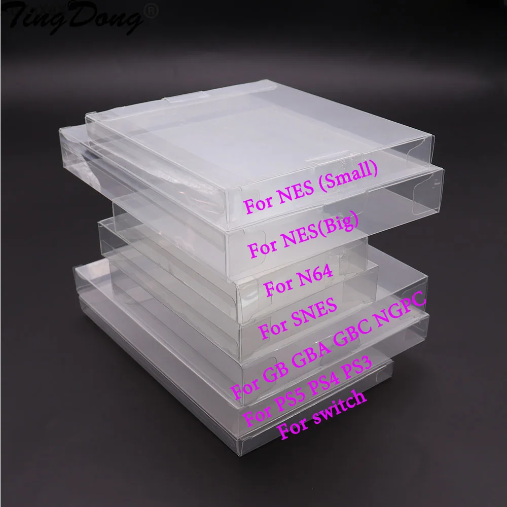 20 stücke Transparent Spiel Box Schutz Fall CIB Spiele Klar Kunststoff PET Für N64 GB GBA GBC SNES NES Schalter für PS5 PS4 PS3 PS2