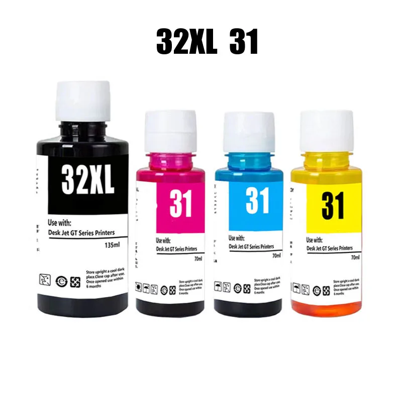 32XL 31 Nachfülltintenflaschen für HP 7301 6001 7602 5101 7001 551 651 455 457 450 670 675 720 725 750 755 790 795 Drucker Image