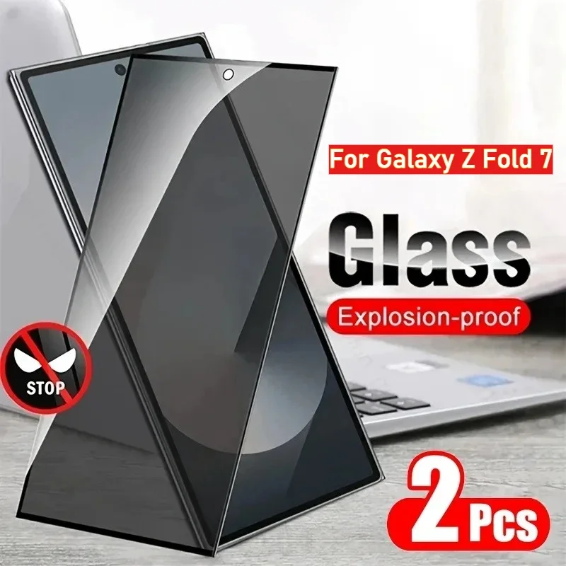 1–3 Stück vollständige Abdeckung, Anti-Peeping-Schutz aus gehärtetem Glas für NEU, Samsung Z Fold 7, 6, 5, 4, 3, Bildschirm, 9H, schwarzer Rand, kratzfest Image