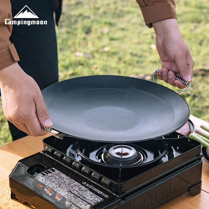 CAMPINGMOON GRW-33F Antihaft-Backblech mit Steinoptik Mittelgroße Bratpfanne Faltbare Grillplatte für Küche und Kochen Image