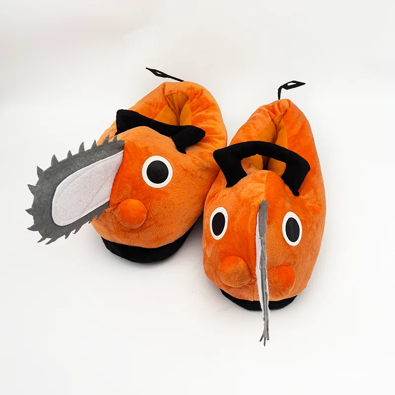 Neue Mode Anime Nette Plüsch Schuhe Orange Hund Indoor Haus Gefüllte Hausschuhe Halloween Frauen Männer Baumwolle Schuhe Winter Weiche Schuhe