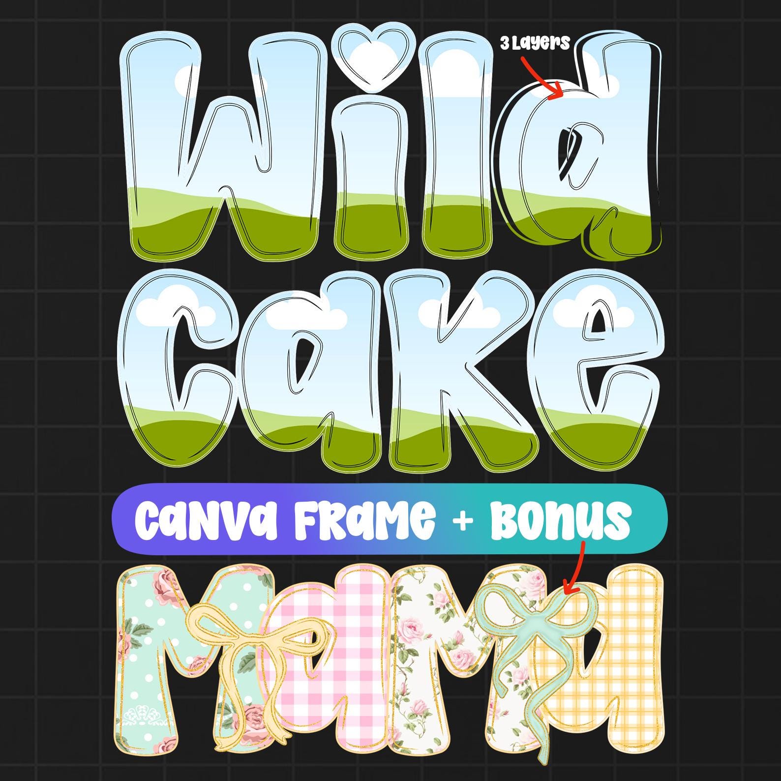 Modello di cornice Canva Alfabeto Carattere Preppy Lettere, Alfabeto Doodle, Alfabeto da riempire, Cornice Canva Monogramma, Doodle Canva, Cornice con
