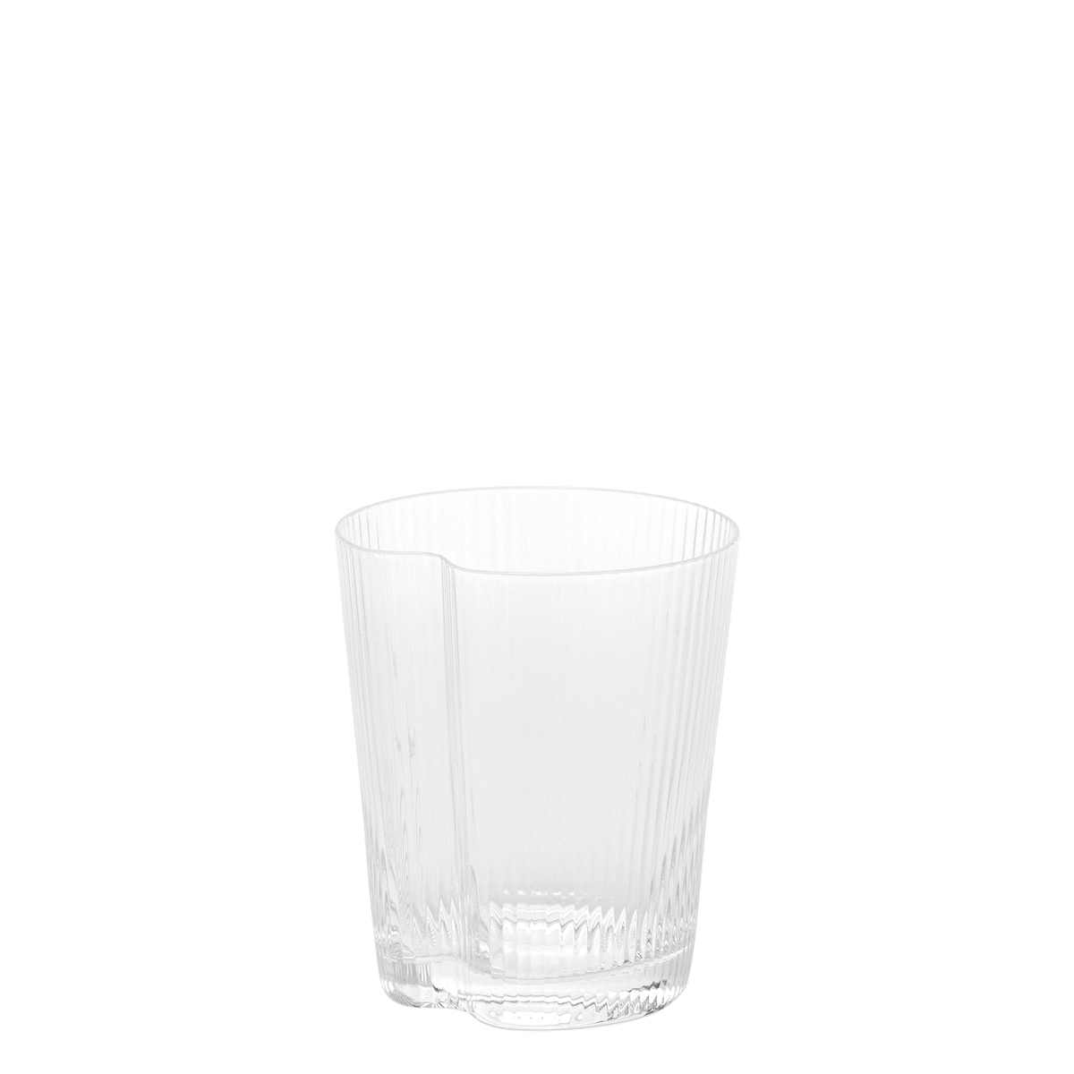 Zafferano Praktisches 6er-Set mundgeblasene Trinkgläser, transparente Wassergläser mit ergonomischen vertikalen Rillen, stapelbar und ideal für jeden Tag. Image
