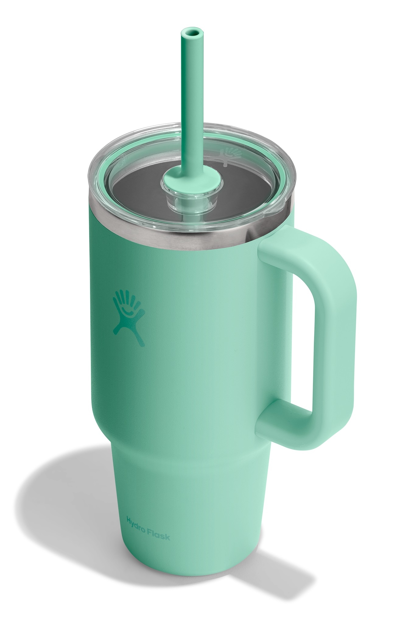 Trinklernbecher HYDRO FLASK "32 OZ Travel Tumbler Clear Lid, 946 ml", mermaid grün, H:29,34cm, Edelstahl, Trinkgefäße Image