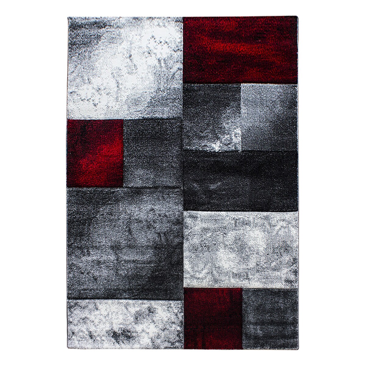 Teppich Kurzflor Karo Modern Waschbar Strapazierfähig Esszimmer Flur OEKO-TEX Rot 80x150 cm Schadstoffgeprüft – MONZA von Kadima Design Image