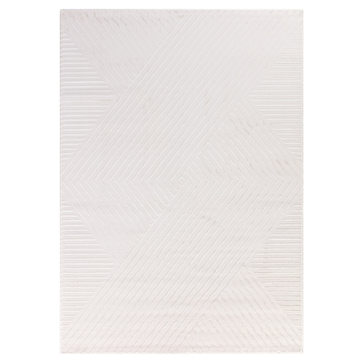 Teppich Wohnzimmer 3D-Effekt Pflegeleicht Waschbar Strapazierfähig Schlafzimmer OEKO-TEX Creme 120x170 cm – ILLER von Kadima Design