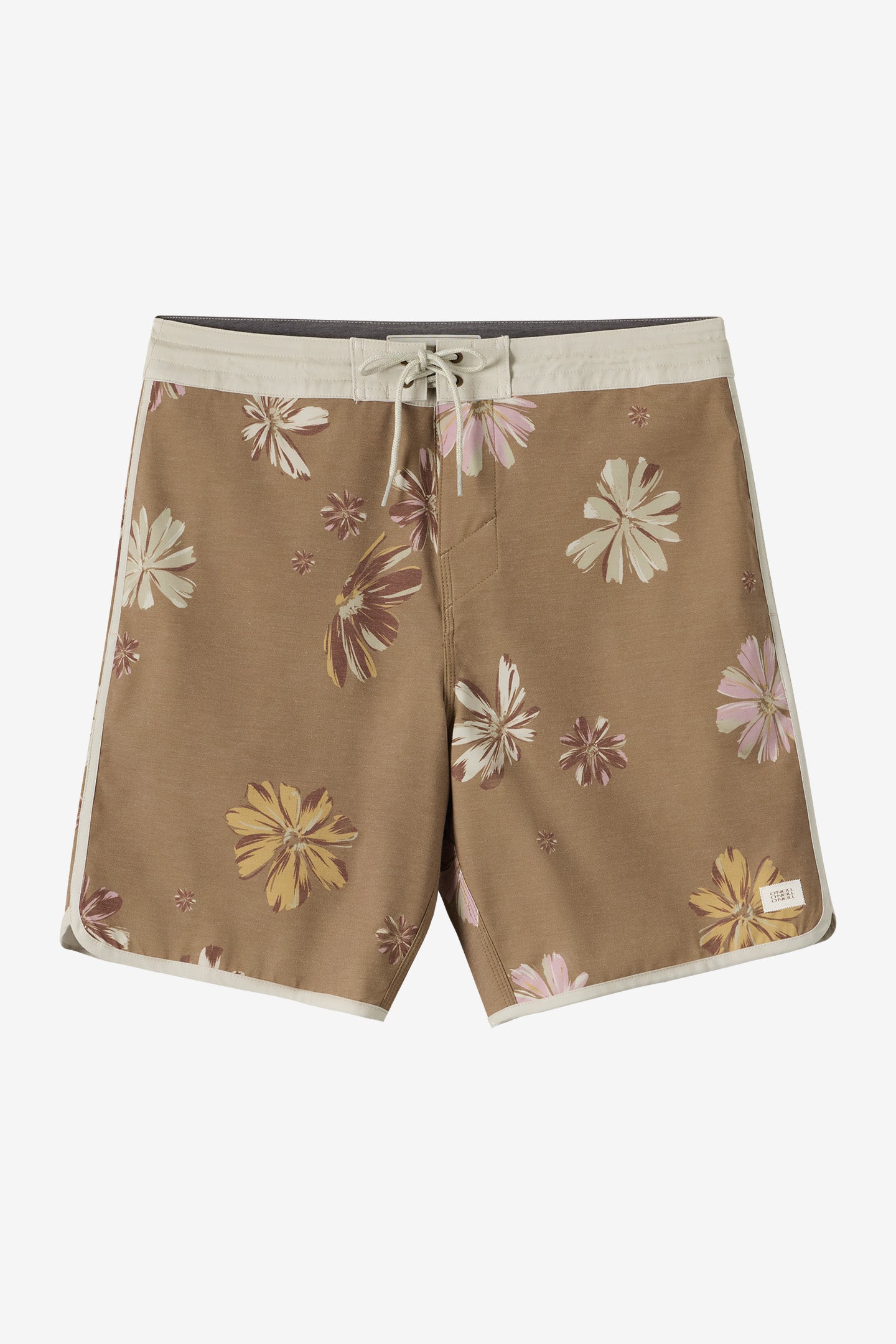O'Neill Men's Cruzer Scallop 18"" Board Shorts in Dark Khaki, Size 28, Elastane/Polyester