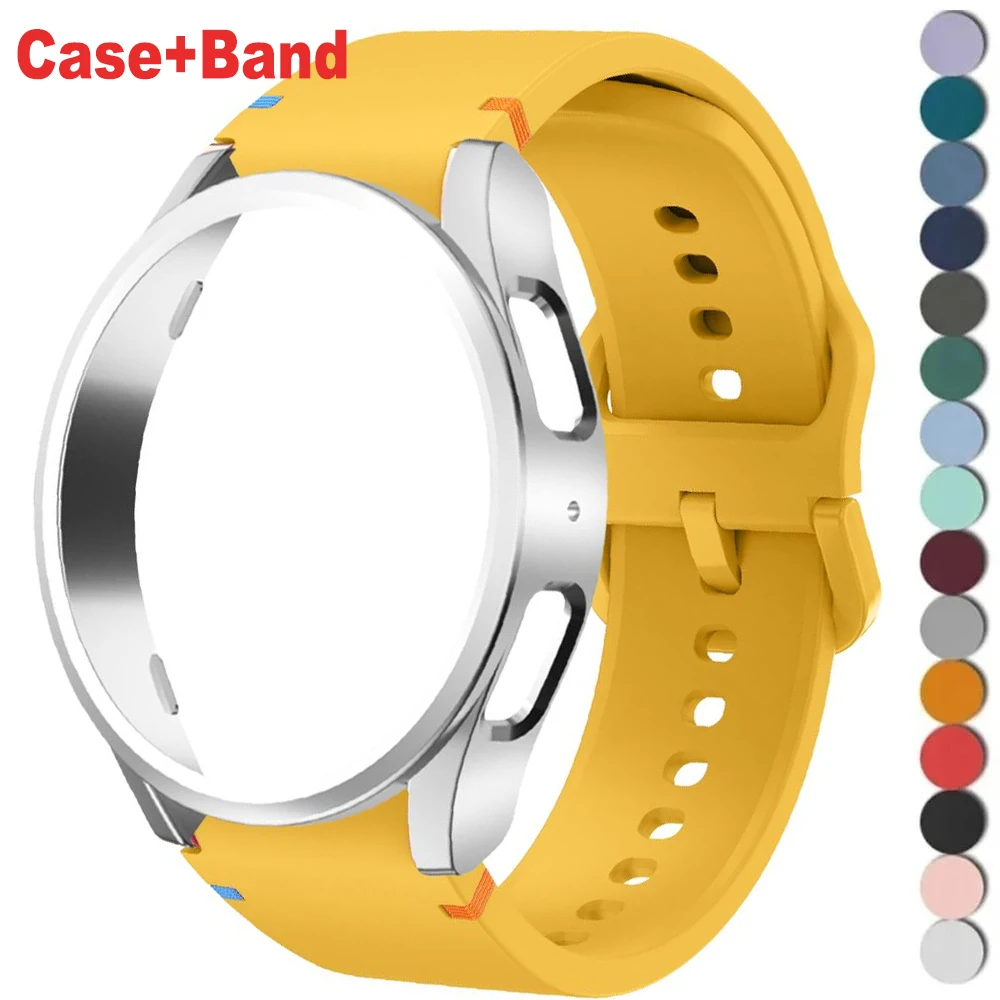 Hülle+Armband für Samsung Galaxy Watch 7 6 5 4 40 44mm Silikonband PC-Schutzhülle Stoßfänger für 6 Classic 43 47mm Sport-Armband Image
